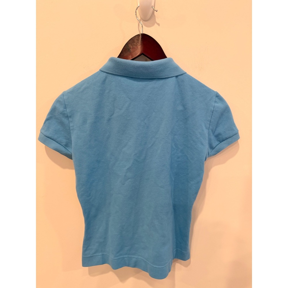 Lacoste Womens Blue Short Sleeve Cotton Pique Polo Shirt Size 40 Made in France - Picture 4 of 6